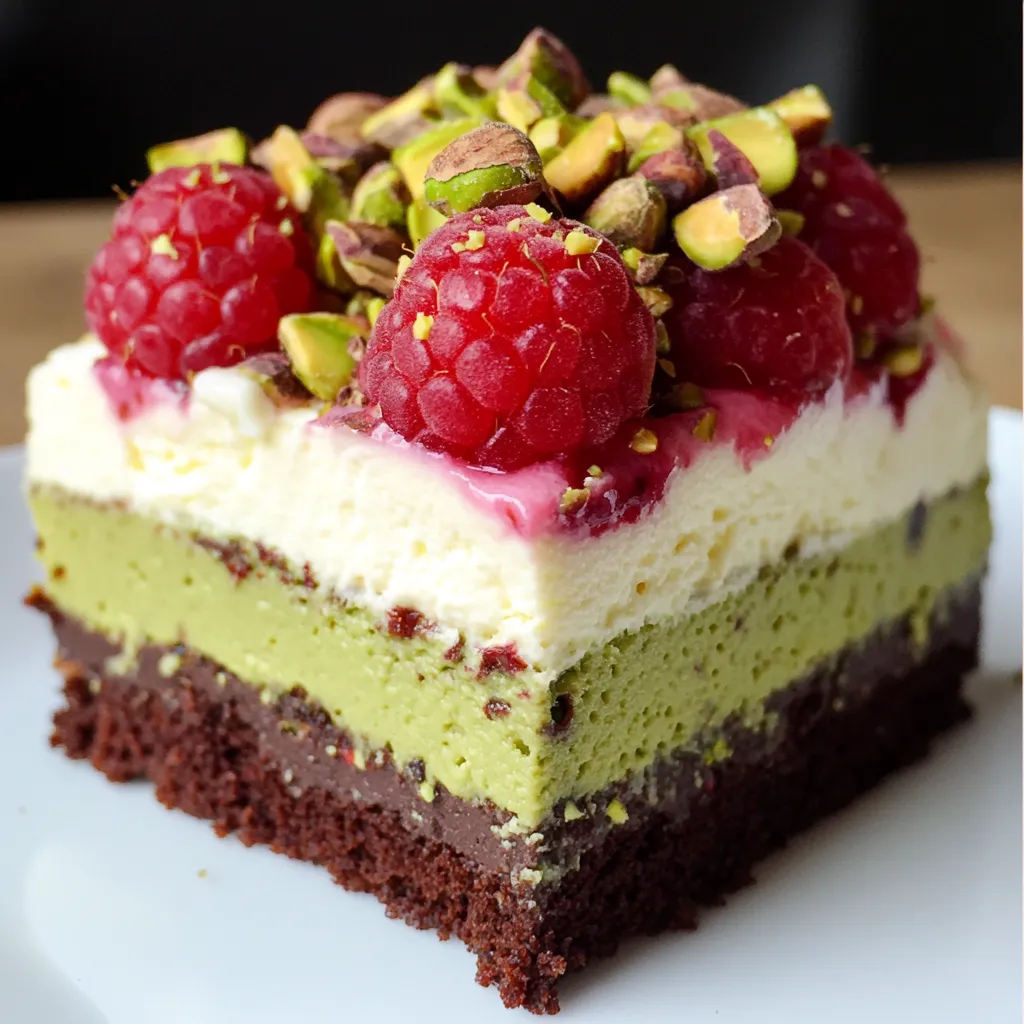 A slice of chocolate cake with raspberries on top.