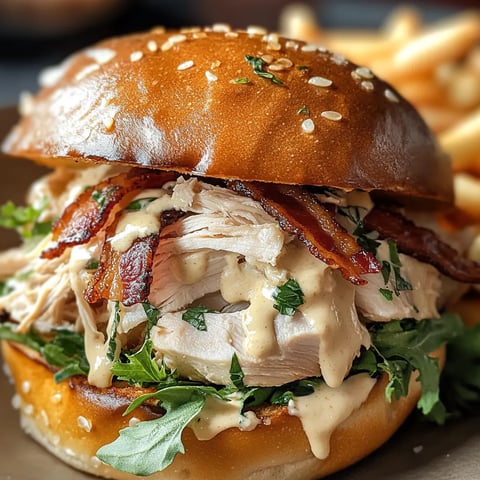 A sandwich with bacon and sauce.